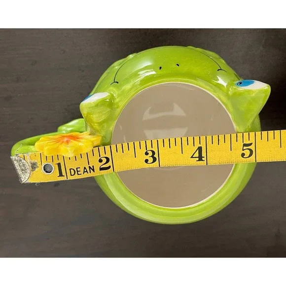 PIER 1 One Imports Freddy The Frog Coffee Cup Mug Planter Ceramic Sunflower Cute - Picture 9 of 10
